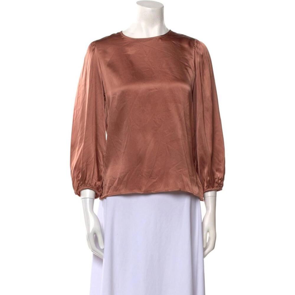 REFORMATION Dusty Pink Silk Draped Long Sleeve Blouse Item RN:143248